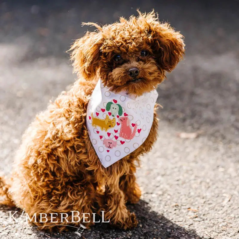 Kimberbell Pet Kerchief Blank-Set of 2-Tan & White-Bandanas para mascota-para bordar