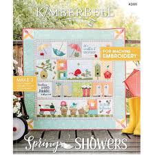 Maywood Studio Kimberbel Spring Showers Backing Fabric Kit-Tela