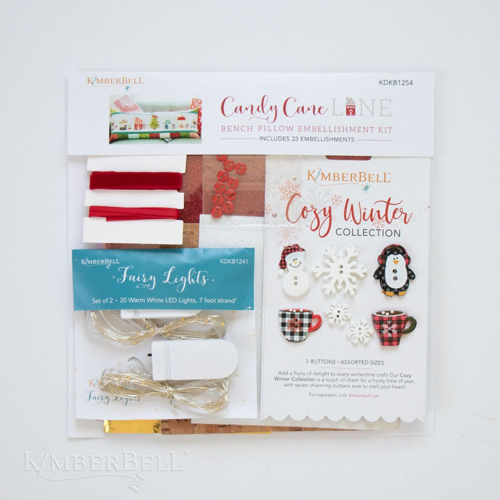 Kimberbell Candy Cane Lane Bench Pillow Embellishment Kit