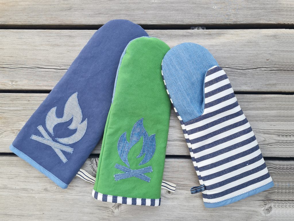 Coser tus propios guantes de barbacoa (guantes de horno) - Patrón gratuito en cuatro tamaños