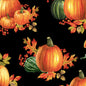 Tela Benartex (Autumn Elegance, de Jackie Robinson)- Black Pumpkin Allover, Style 1669M12