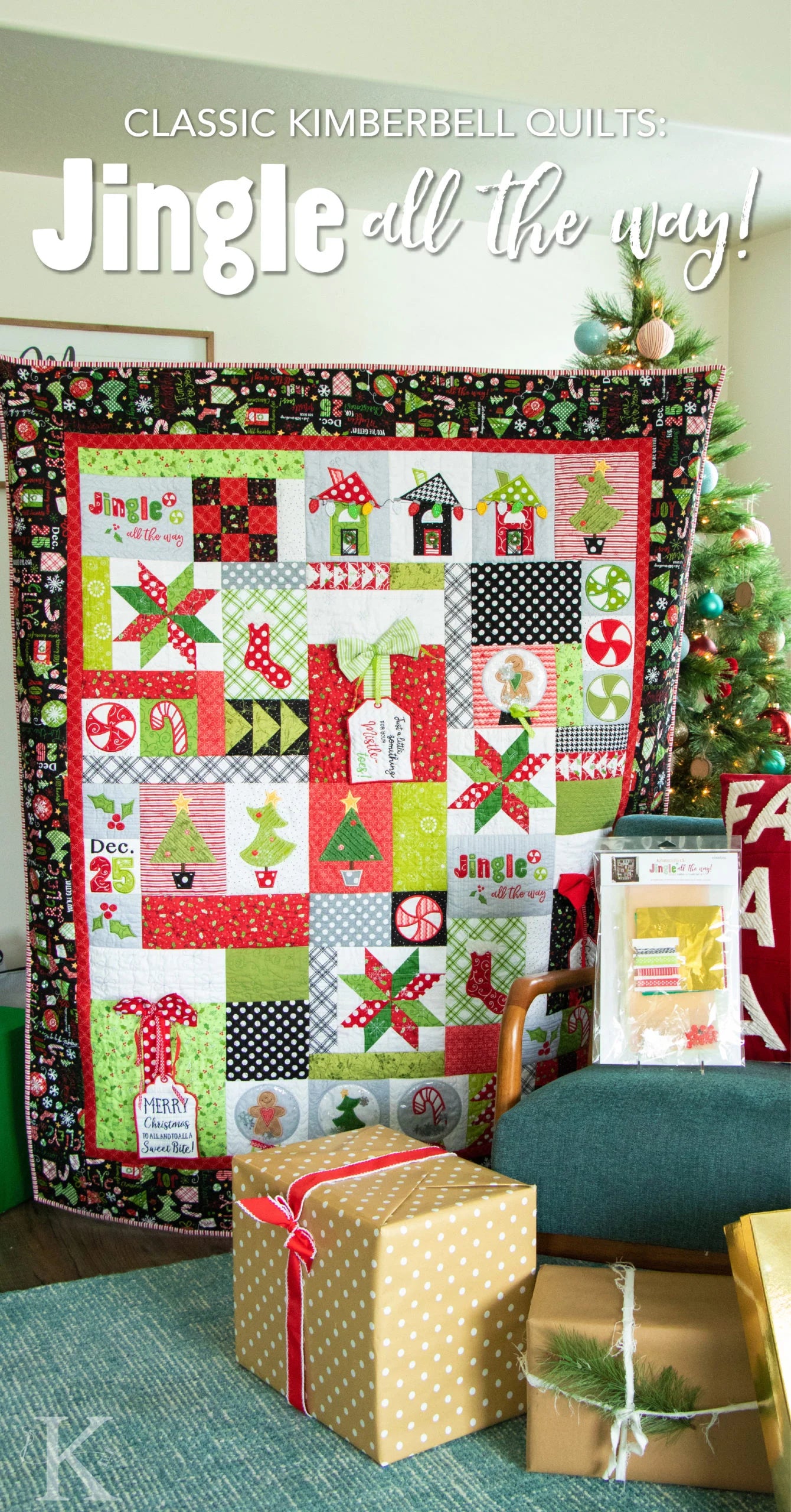 Kimberbell Jingle All The Way-Quilt Embellishment Kit-Kit de adornos para el quilt