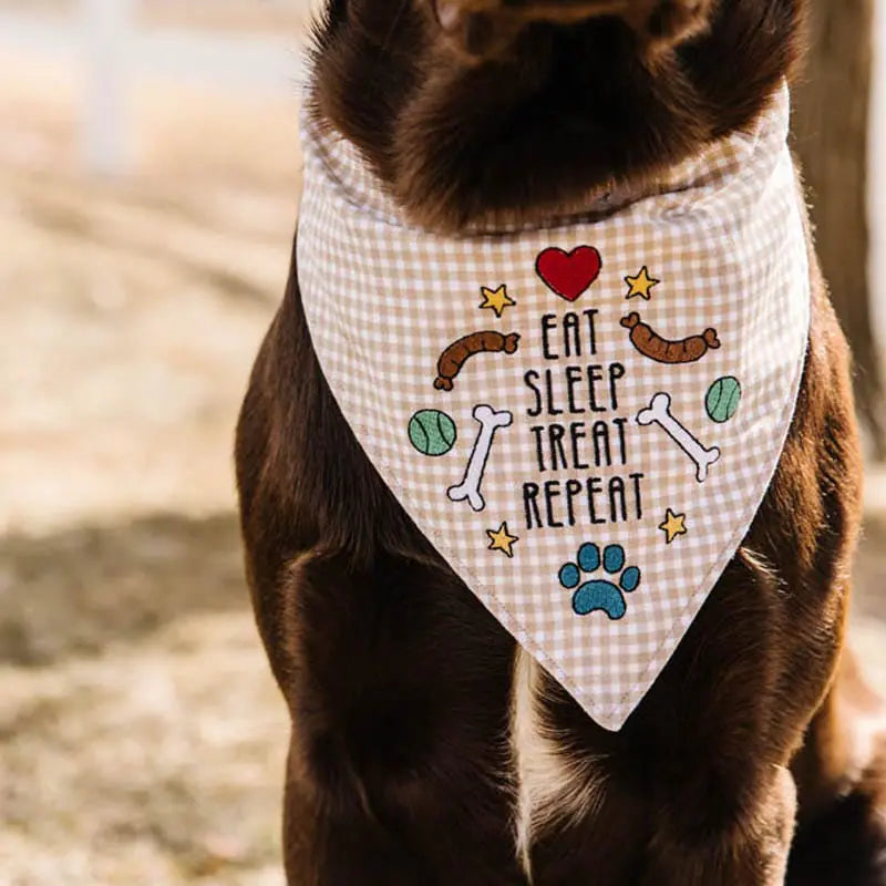 Kimberbell Pet Kerchief Blank-Set of 2-Tan & White-Bandanas para mascota-para bordar