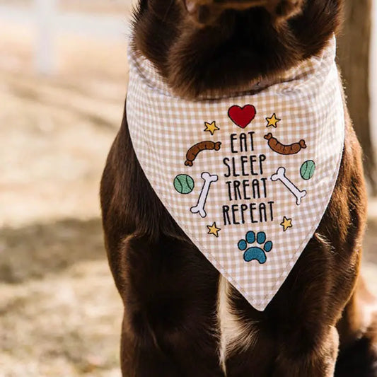 Kimberbell Pet Kerchief Blank-Set of 2-Tan & White-Bandanas para mascota-para bordar