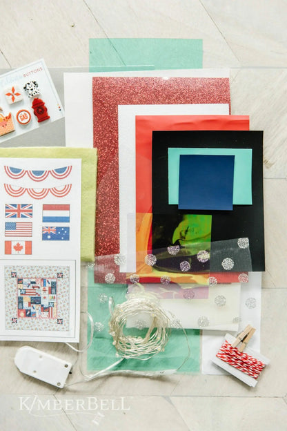 Kimberbell Main Street Celebration Bench Pillow-Embellishment Kit-Kit adornos para cojín