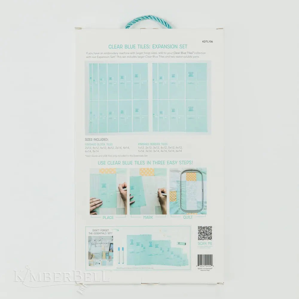 KimberBell Clear Blue Tiles-Expansion Set-Kit para acolchar en tu máquina de bordar