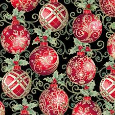 Tela Benartex (Winter Elegance) Elegant Ornaments Black-Color 12, Style 12346M
