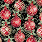 Tela Benartex (Winter Elegance) Elegant Ornaments Black-Color 12, Style 12346M