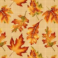 Tela Benartex (Autumn Elegance) Leaf Allover Bisque-Color 07, Style 1670M