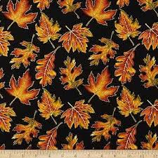 Tela Benartex (Autumn Elegance) Leaf Allover Black-Color 12, Style 1670M