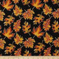 Tela Benartex (Autumn Elegance) Leaf Allover Black-Color 12, Style 1670M