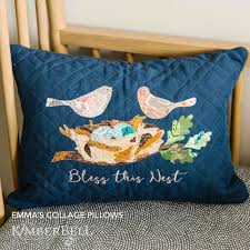 Kimberblanks-Quilted Pillow Blank-Navy Linen-Lumber-12x18" (Forro para cojín lumbar)