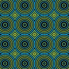 Tela Benartex (Geo Pop by Christa Watson) Mosaic Dots Blue/Green-Color 55, Style 03426